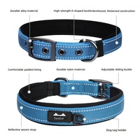 Collier pour chien réfléchissant en nylon de style britannique, motif monochrome, doublure en néoprène, réglable, pour chiens de petite et moyenne taille