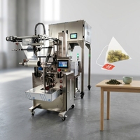 Machine d'emballage de sachets de thé triangulaires en nylon (intérieur et extérieur) avec injection de gaz azote pour protéger la saveur du thé, idéale pour les usines de transformation du thé