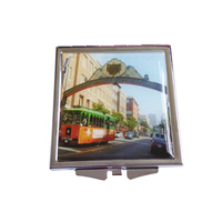 Miroir de poche en métal pliant antique Design de logo personnalisé Maquillage portable de style moderne Compact pour usage décoratif Cadeau promotionnel