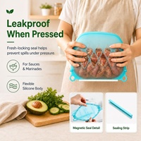 Sacs de conservation alimentaire en silicone magnétiques réutilisables, anti-fuite, conformes LFGB et sans BPA, pour aliments congelés et voyages