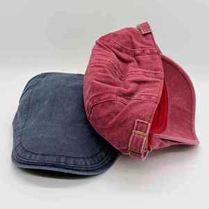 Boinas de algodón lavadas para hombre y mujer, gorras de cazador, gorras planas para taxista - Product Image 4