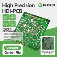 Placa de Desarrollo Electrónico HOSEN FR4 de 10 Capas, PCB de Cobre de 3oz, Prototipo con Máscara de Soldadura Verde y Acabado Dorado