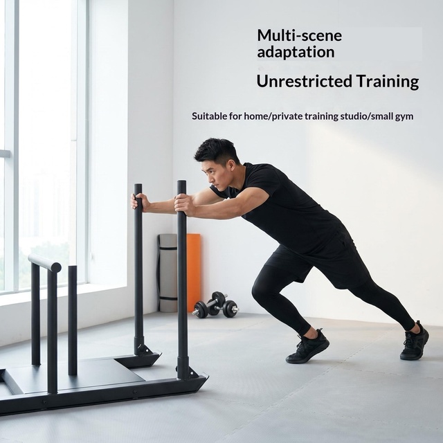 Fitness Sled Push Pull Commercial Athletics Weighted Running Resistance Strength Training Personal Trainer Equipment Cart