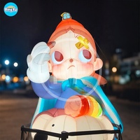 Personnage de dessin animé gonflable publicitaire de style personnalisé modèle de filles gonflables avec lumière LED pour la décoration de centre commercial