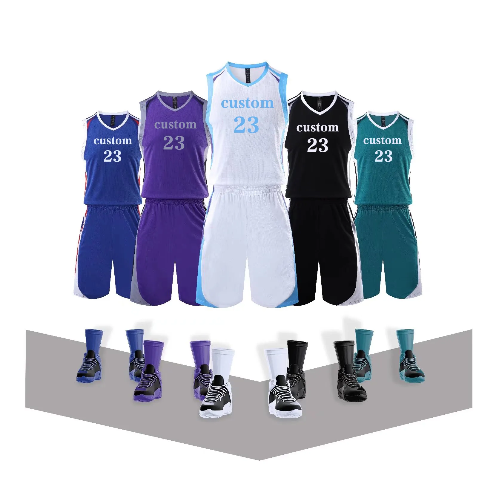 Meilleure vente du fabricant, nouveau modèle d'uniforme de maillot de basket-ball avec broderie par Sublimation