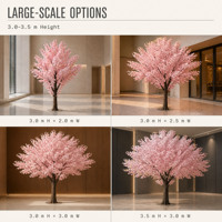 Arbre de cerisier en fleurs de soie durable et imperméable, taille personnalisée, pour la décoration intérieure et extérieure des hôtels et des centres commerciaux