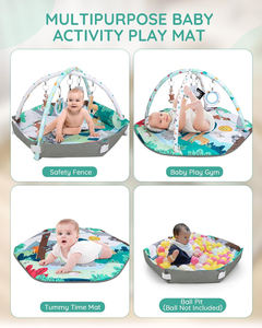 Jouets sensoriels 4 en 1, tapis d'éveil et de jeu pour bébé, antidérapant, lavable, doux, personnalisé, tapis de jeu pour bébé, tapis de temps sur le ventre pour bébé de 0 à <span class=keywords><strong>18</strong></span> <span class=keywords><strong>mois</strong></span> - Product Image 4