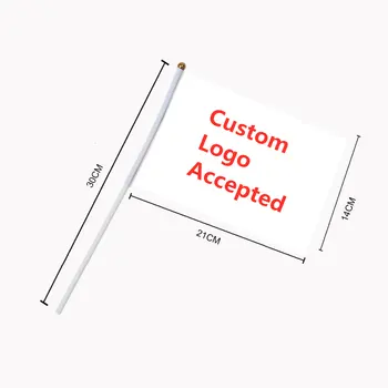 Großhandel Custom High Quality 100% Polyester Druck Hand flaggen Hand fahne mit Ihren eigenen Logo-Designs
