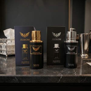 Aerom Eau de Parfum 100ml, collection de parfums de luxe avec des designs de flacons or et argent, parfum élégant pour homme - Product Image 2