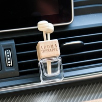 Petit diffuseur d'arômes pour voiture, 10 ml, huile parfumée pour voiture, flacons d'attar, diffuseur de parfum en verre avec couvercle en bois, à suspendre