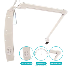 Dimmable Adjustable Dual Color Arched Shadowless UV <b>Light</b> Half Moon LED Beauty Lamp with Flexible Arm for Eyelash Nail Art - Product Image 2