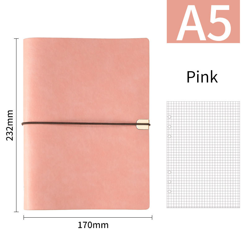 A5 rose-papier grille