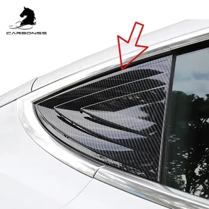 Car Styling Carbon Black Rear Side Window Louvers Scoop Vent Cover TrimためTesla Model 3 2018 2019