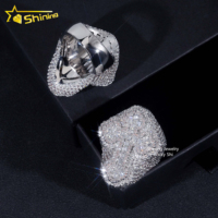 Expédition rapide glacé Hip Hop anneau hommes mode laiton cubique CZ diamant croix anneau luxe Style mariage bagues de fiançailles
