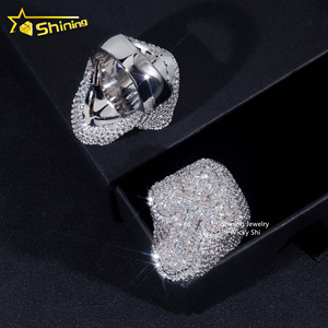 Envío rápido Iced Out Hip Hop Ring Hombres Moda Latón Cubic CZ Diamond Cross Ring Estilo <span class=keywords><strong>de</strong></span> lujo Anillos <span class=keywords><strong>de</strong></span> compromiso <span class=keywords><strong>de</strong></span> boda - Product Image 3