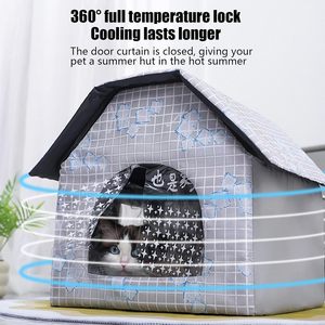 Cooling Cat House <b>Bed</b> for Outdoor Indoor Waterproof Insulated Cat House 9 Ice Packs Shelter Pet Folding <b>Portable</b> Cat House <b>Bed</b> - Product Image 6