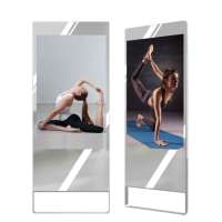 Sistema Android Windows independiente de 32 pulgadas, espejo de Fitness LCD para interiores, Sensor de movimiento, cámara facial, tiendas minoristas, centros comerciales
