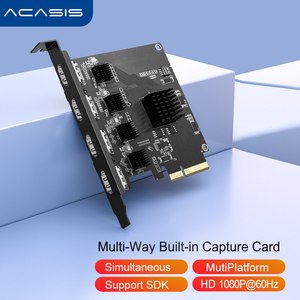 Tarjeta de captura Acasis de 4/2/1 canales PCIE, tarjeta de vídeo compatible con SDI/HDMI, tarjeta de captura 1080P/4K 60Hz para PCIE-X4/X8/X16 para computadora - Product Image 2