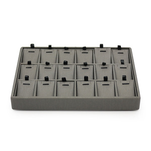 Luxe Handgemaakte 24 Slot Pu Grijs Fluwelen Stapelbaar Diamond Ring Hanger Sieraden Trays Voor <span class=keywords><strong>Display</strong></span> - Product Image 4