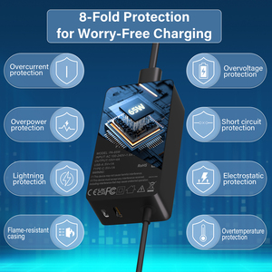 Chargeur pour ordinateur portable <span class=keywords><strong>Surface</strong></span> Pro 65W 15V 4A <span class=keywords><strong>USB</strong></span> A+<span class=keywords><strong>USB</strong></span> <span class=keywords><strong>C</strong></span> avec protection OTP compatible Microsoft <span class=keywords><strong>Surface</strong></span> Pro - Product Image 4