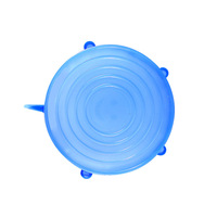 Lot de six couvercles de conservation en silicone transparent – Film de conservation moderne et minimaliste pour boîte à lunch domestique scellée