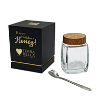 Boîtes d'emballage en carton personnalisées pour bouteilles de miel, boîtes en verre pour miel, base pour caviar, confiture, pot de miel, emballage en papier, couvercle et base de boîte