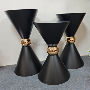 Luxe witte metalen cilinder desserttafel zwarte presentatiestand taartplateau voor bruiloftdecoratie - Product Image 2