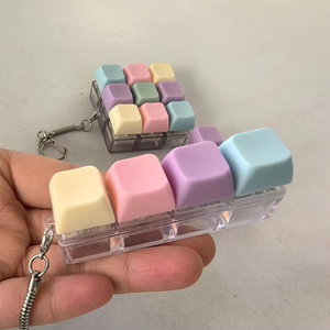 Jumon Fidget Keychain 4 Color <b>Cube</b> Stress Relief Toy TPE Material Unisex Anti Anxiety Desk Accessory - Product Image 6