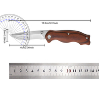 Mini couteau pliant de poche, manche en bois de rose, lame en acier inoxydable, camping en plein air, chasse, pêche, EDC, portable, OEM personnalisé