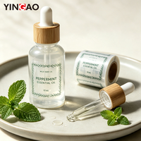 Rouleaux d'étiquettes autocollantes en vinyle transparent imperméable personnalisés pour flacons d'huiles essentielles cosmétiques, durables, avec logo transparent adhésif