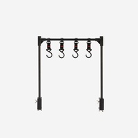 IRONDONKEY Support de rangement pliable en alliage d'aluminium pour extérieur, support de rangement pour camping et pique-nique, support à crochets multifonction pour vaisselle