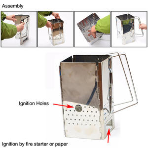كورية من الفولاذ المقاوم للصدأ قابلة للطي ، مدخنة قابلة للطي مع شواء للشواء في الهواء الطلق - Product Image 5
