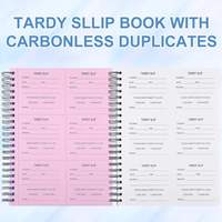 Dunzoom 1 Paquete de Libretas Tardy Slip Book sin Carbón, Duplicados, 3.5x4.3 Pulgadas, para Uso Escolar, Estudiantes con Retrasos, Fácil Extracción, Plegables y Desprendibles