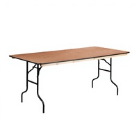 Table à manger pliante en bois massif, réglable et portable, style contemporain, vente en gros d'usine A-04, pour mariages, banquets et événements.