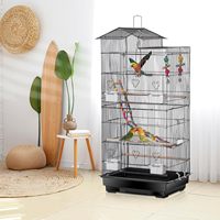 ZENY Cage à oiseaux de toit grande taille de 39 pouces pour petits Quakers/Cacatuaux/Canaris, en acier allié et cadre en plastique, pour usage intérieur/extérieur