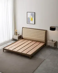 Huahe Furniture tempat tidur rumah, modern gaya sederhana pabrik kustom OEM ukuran Double Queen kayu persegi modern