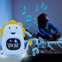 Digitaler Sonnenaufgang-Simulator Wecker Karikatur niedlich buntes Nachtlicht Weckeruhr Kinder Schlaf-Training-Uhr mit weißem Geräusch