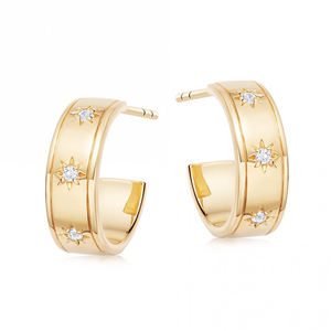 2025 Fine mode femmes 925 argent Sterling Orion boucles d'oreilles créoles haute qualité à la mode Style céleste en gros - Product Image 1