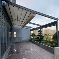 Toit rétractable de Patio pliant en PVC personnalisé avec lumière Led