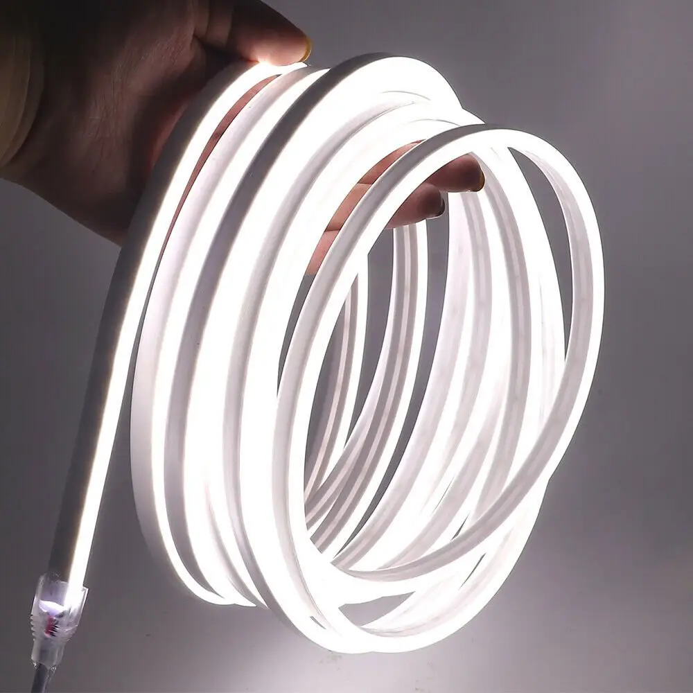 TKLED 6 X 12mm PURE WHITE Flexible IP65 Waterproof Neon LED Strip Light 12V