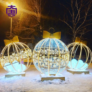 Christmas <b>Ball</b> Motif Lights 3D Sphere Frame LED for Commercial Holiday Display - Product Image 5