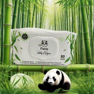 Lingettes humides jetables naturelles en bambou biodégradable écologique pour bébés pour l'essuyage d'allaitement de la peau de bébé - Product Image 2