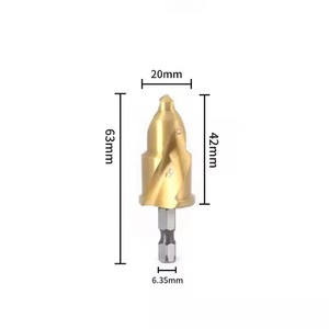 Juego de brocas escalonadas PPR de 20/25/32 mm con ranura en espiral, vástago hexagonal, recubrimiento de estaño, brocas de reamining para tuberías de agua, personalizables ODM - Product Image 5