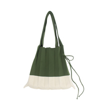 2023 Großhandel Korean Mini Folding Plissee Tasche Damen handtasche Simple Casual Style Open Closure Portable Two