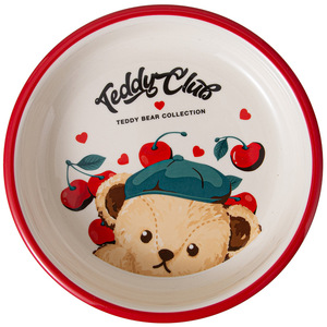 ชุดชามเซรามิคเท็ดดี้คลับพร้อมฝาปิดลายเชอร์รี่ 450 มล. สำหรับซุป บะหมี่ ใช้ในบ้าน ของขวัญ - Product Image 2