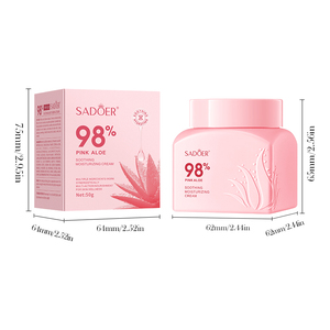 Crème hydratante réparatrice apaisante à l'aloe vera et au niacinamide rose SADOER 50g, facilement absorbée, soin de la peau - Product Image 6