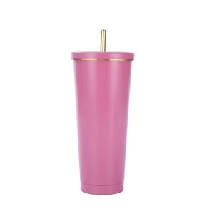 <b>Double</b> <b>Wall</b> Stainless Steel Thermal Coffee Cup 500ml 750ml Multi Color Vacuum Insulated Tumbler with Straw Portable Reusable Mug - Product Image 5