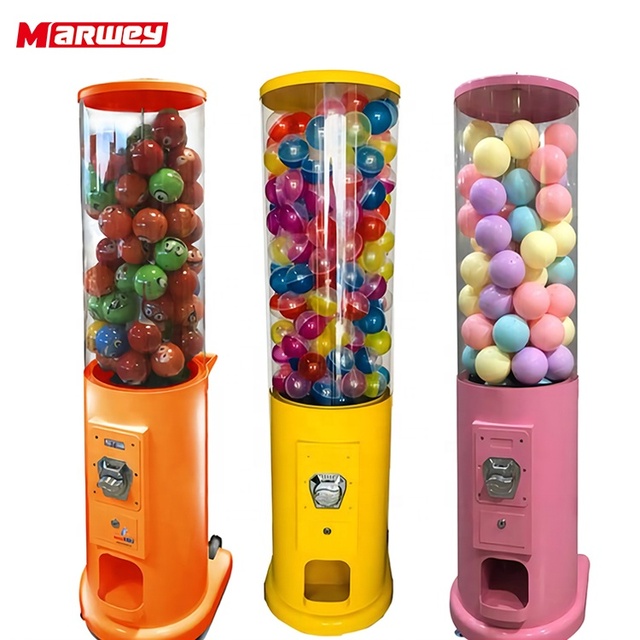 Marwey Coin Operated Gumball Machine Candy Dispenser Capsule Toys Bouncy Ball Vending Machine for Kids