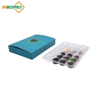Boîte cadeau personnalisée de 24 truffes Brigadeiros au chocolat, emballage en papier pliable avec insert pour confiseries