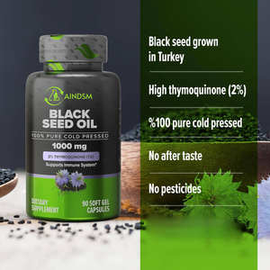 Cápsulas de Aceite de Semilla Negra Natural, Cápsulas Blandas de Apoyo Inmunológico, Thymoquinone, Prensado en Frío, Suplemento PARA EL Cabello - Product Image 4